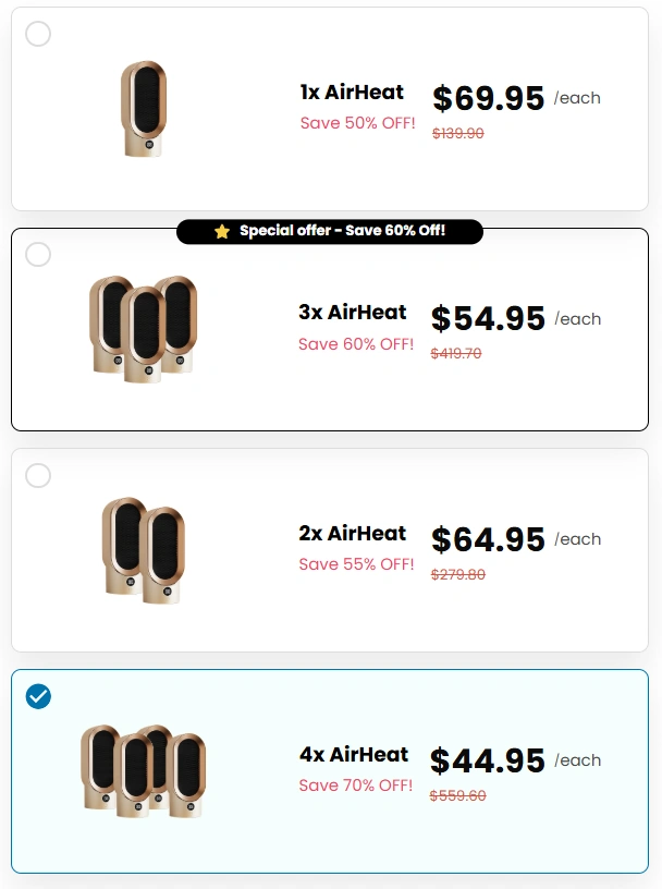 AirHeat AirHeat price